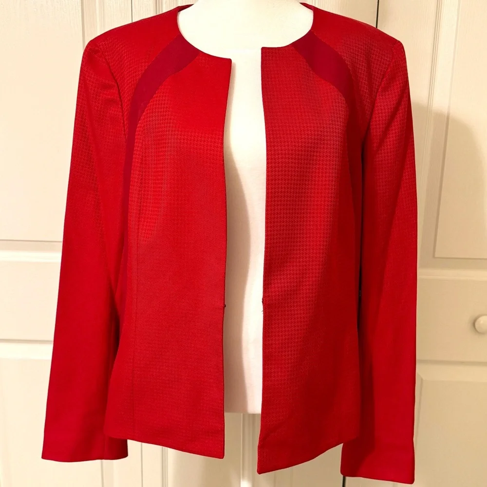 Le Suit Women's Red Jacket Blazer With Hook and Eye Closure Sz 16 NWT - Picture 11 of 15